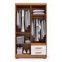 Ver imagem 3 de Armário para Quarto de Solteiro Freijo Off White com 2 Gaveta 1,05 Pry