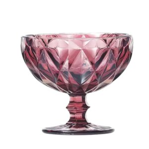 Jogo Taças Sobremesa Diamond 6un 310ml - Rosa