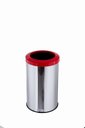 Ver imagem 1 de Lixeira Inox Aro Esmaltado 20L Área Gourmet Cozinha Cesto De Lixo - Vermelho