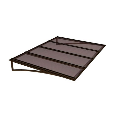 Toldo Fixo Policarbonato Alveolar Bronze - 2,50m X 1,50m - Estrutura Bronze