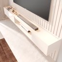 Ver imagem 5 de Painel para TV até 84 Polegadas Ripado com LED e Nicho 100% MDF 219CMX233CM Vitoria Regia Yescasa Bege