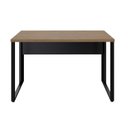 Ver imagem 4 de Escrivaninha Mesa Escritório Retangular com Gaveteiro Suspenso com Chave 120cm Macadâmia e Preto Marrom