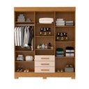 Ver imagem 2 de Guarda Roupa Casal com Espelho 6 Portas 3 Gavetas Débora Cinamomo/off White Acp Móveis 100%mdf