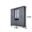 Ver imagem 4 de Guarda Roupa Casal com Espelho 6 Portas 3 Gavetas Débora Cinamomo/off White Acp Móveis 100%mdf