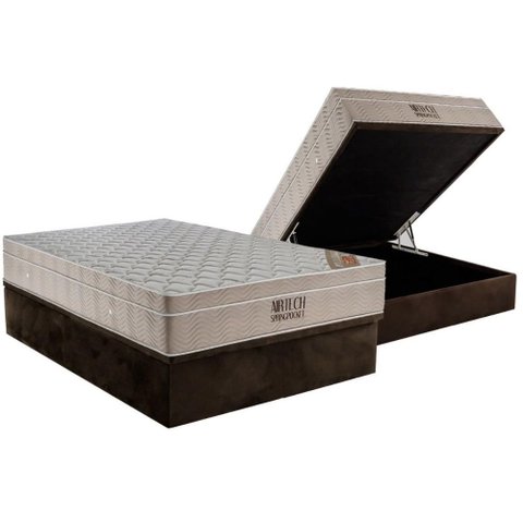 Cama Box Baú Casal: Colchão Molas Masterpocket Ensacadas Ortobom Conjunto Box Baú - Ortobom Fort
