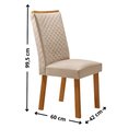 Ver imagem 3 de Mesa de Jantar Carolina 180cm Tampo MDF Vidro Canto Copo com 6 Cadeiras Lira