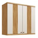 Ver imagem 1 de Armário Aéreo Cozinha 80 Cm Sauvignon 2 Portas 100% Mdf Amêndoa/off White - Rio Doce