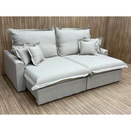 Sofá Retrátil Reclinável 2,30 m Bege 279 Mirela - 1