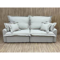 Sofá Retrátil Reclinável 2,30 m Bege 279 Mirela - 8