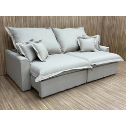 Sofá Retrátil Reclinável 2,30 m Bege 279 Mirela - 3