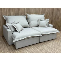 Sofá Retrátil Reclinável 2,30 m Bege 279 Mirela - 2