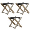 Ver imagem 1 de Kit 3 Banquinho de Madeira Banqueta Pescador com Tecido Preto