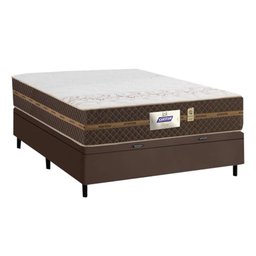 Cama Box Baú Casal Colchão Molas Flora Gazin + Box Sintético 52x138x188 Cor:Marrom - 2