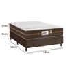 Cama Box Baú Casal Colchão Molas Flora Gazin + Box Sintético 52x138x188 Cor:Marrom - 6