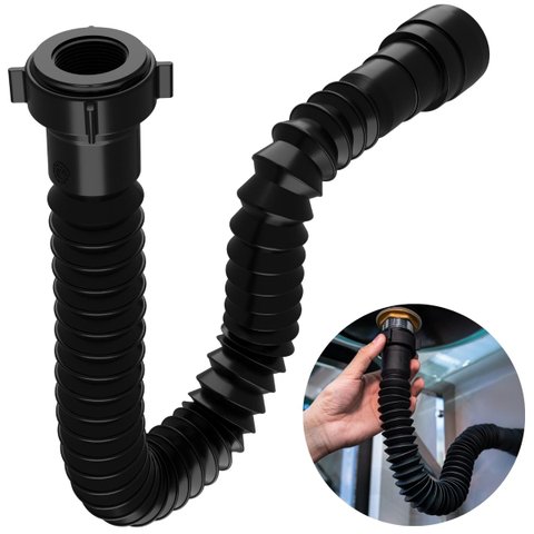 Sifão Sanfonado Universal 61cm Preto | Astra