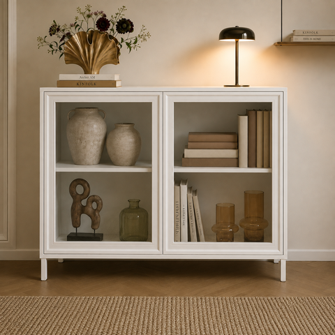 Buffet Aparador Refresh 2 Portas de Vidro com Prateleira BMU150 Branco - BRV Móveis