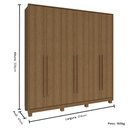 Ver imagem 3 de Guarda Roupa Casal 6 Portas Rimo New Paranoá - Jequitibá