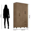 Ver mais imagens de Kit Guarda-roupa Solteiro 4 Portas com Cômoda Sapateira Lisa Carvalho Oak