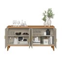 Ver imagem 3 de Buffet Pés em Madeira Maciça 160cm x 80cm Off White/Jequitibá/Fosco
