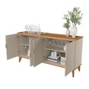 Ver mais imagens de Buffet Pés em Madeira Maciça 160cm x 80cm Off White/Jequitibá/Fosco