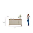 Ver imagem 4 de Buffet Pés em Madeira Maciça 160cm x 80cm Off White/Jequitibá/Fosco