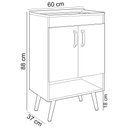 Ver imagem 4 de Balcão Gabinete para Banheiro com Pés 60cm Ramona B06 Branco Carvalho - Lyam Decor