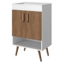 Ver imagem 5 de Balcão Gabinete para Banheiro com Pés 60cm Ramona B06 Branco Carvalho - Lyam Decor