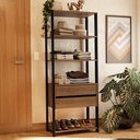 Ver imagem 1 de Guarda-Roupa Closet Modulado Valencia 2 Gavetas 4 Prateleiras 70cm Rustic/Preto Madesa Xa