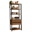 Ver imagem 2 de Guarda-Roupa Closet Modulado Valencia 2 Gavetas 4 Prateleiras 70cm Rustic/Preto Madesa Xa