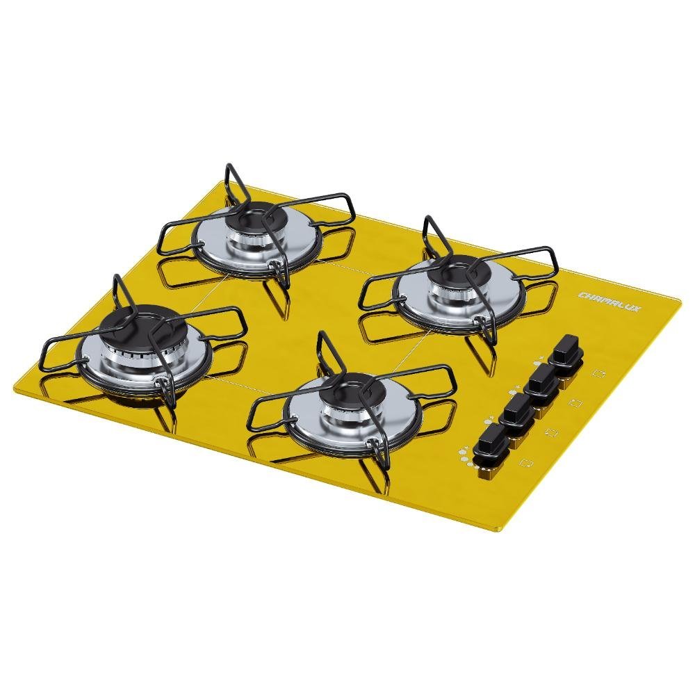 Cooktop 4 Bocas Chamalux Ultra Chama - Amarelo