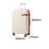 Mala Viagem Grande Rígida Cadeado Senha Rodas Giro 360 Bege - 3