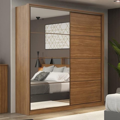 Guarda Roupa Casal Belga 2 Portas Flex + 4 Espelhos-demobile:amendola Touch/grafito