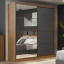 Ver imagem 2 de Guarda Roupa Casal Belga 2 Portas Flex + 4 Espelhos-demobile:amendola Touch/grafito