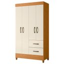 Ver imagem 6 de Combo para Quarto Infantil Guarda-Roupa e Cômoda Mobi Marrom/Cinamomo/Off White