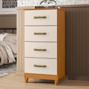 Ver imagem 7 de Combo para Quarto Infantil Guarda-Roupa e Cômoda Mobi Marrom/Cinamomo/Off White