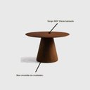 Ver imagem 4 de Mesa de Jantar Cone Redonda 120cm Madeira Maciça e Base Couríssimo Mira Marrom/Nogueira