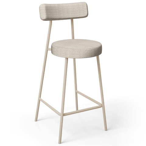 Banqueta Baixa Cozinha Sala Jantar Bancada Milão Arena L02 Linho Palha - lyam decor