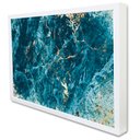 Ver imagem 1 de Quadro Decorativo Caixa Abstrato Azul Celeste Tacolado Moldura Caixa 3cm Branca sem Vidro 20 X 30cm