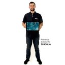 Ver imagem 2 de Quadro Decorativo Caixa Abstrato Azul Celeste Tacolado Moldura Caixa 3cm Branca sem Vidro 20 X 30cm