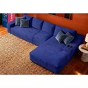Ver imagem 1 de Sofá Evo 3,40m Molas Ensacadas com Chaise Lounge Direita Velourê Azul Cama Inbox