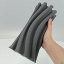 Ver imagem 2 de Vaso Decorativo Enfeite Planta Aparador 3D Cerâmica 28x14x14cm Cinza