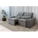 Ver imagem 2 de Sofá Retrátil e Reclinável 1,50m em Tecido Suede Cinza