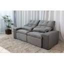 Ver imagem 3 de Sofá Retrátil e Reclinável 1,50m em Tecido Suede Cinza