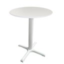Ver imagem 1 de Mesa Ômega Ferro Branco 74 Cm (alt) Base em X Tampo Mdp Redondo Branco 80 Cm (larg) X 2,50 Cm (alt)