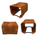 Ver imagem 1 de Puff Lotus Aço Corda Náutica Resistente Mesa Apoio para Varanda Sala Área Externa Coberta