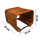 Ver imagem 3 de Puff Lotus Aço Corda Náutica Resistente Mesa Apoio para Varanda Sala Área Externa Coberta