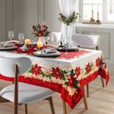 Ver imagem 1 de Toalha de Mesa Retangular 6 Lugares Dohler 140x210 Natal 110