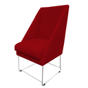 Ver imagem 4 de Kit 06 Cadeiras Ana Base de Ferro Prata Suede Vermelho - D'classe Decor