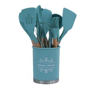 Conjunto Utensílios Silicone 12 Peças Verde