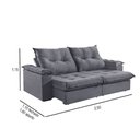 Ver imagem 3 de Sofá 4 Lugares Retrátil 250cm Pillow Top Reclinável Molas Ensacadas m-191
